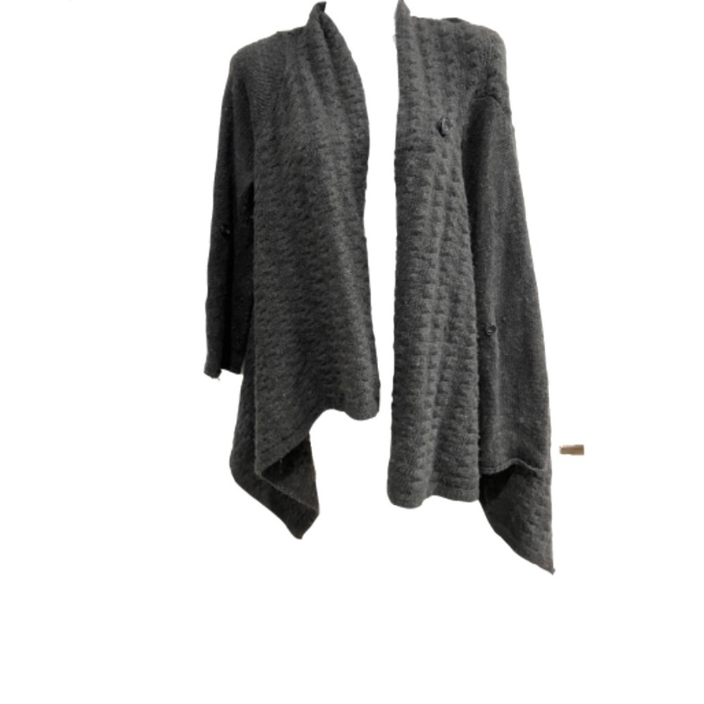 FYLO wool alpaca grey open cardigan sweater small